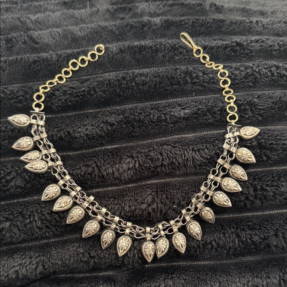 Elegant Gold and Silver Leaf Charm Necklace